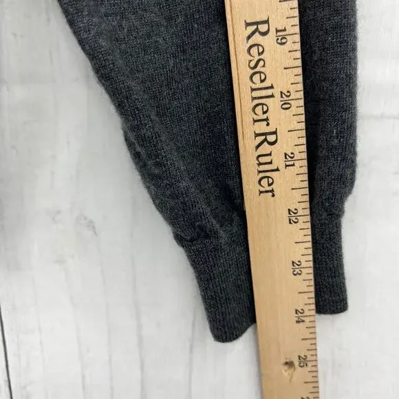 Bloomingdale's (S) Womens Gray 100% Merino Wool 1/4 Zip Pullover Sweater - Picture 11 of 11